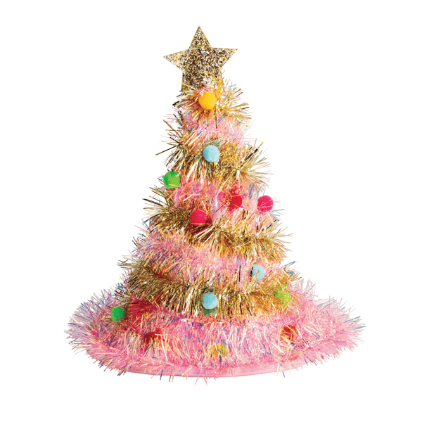 Pink Singing Tinsel Hat