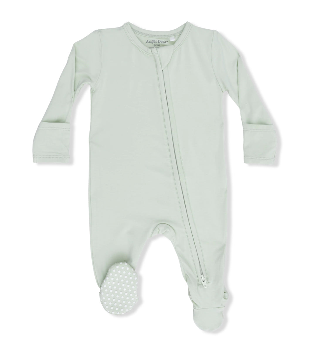 Solid Milky Green - 2 Way Zipper Footie