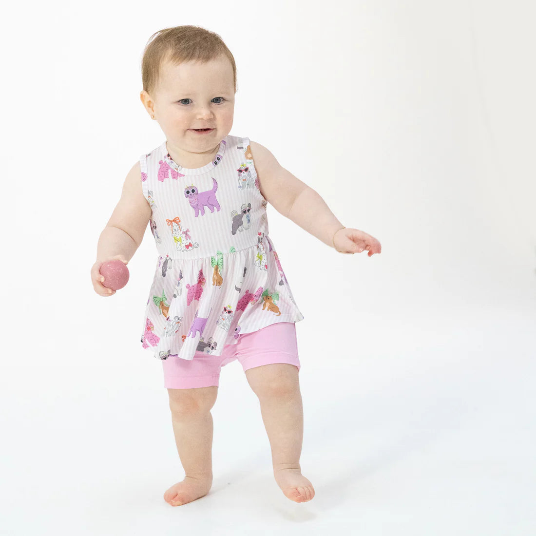 Fancy Dogs- Peplum Tank Top and Bike Shorts