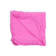Load image into Gallery viewer, Ruffle Receiving Blanket - Solid Strawberry Moon - 35X26