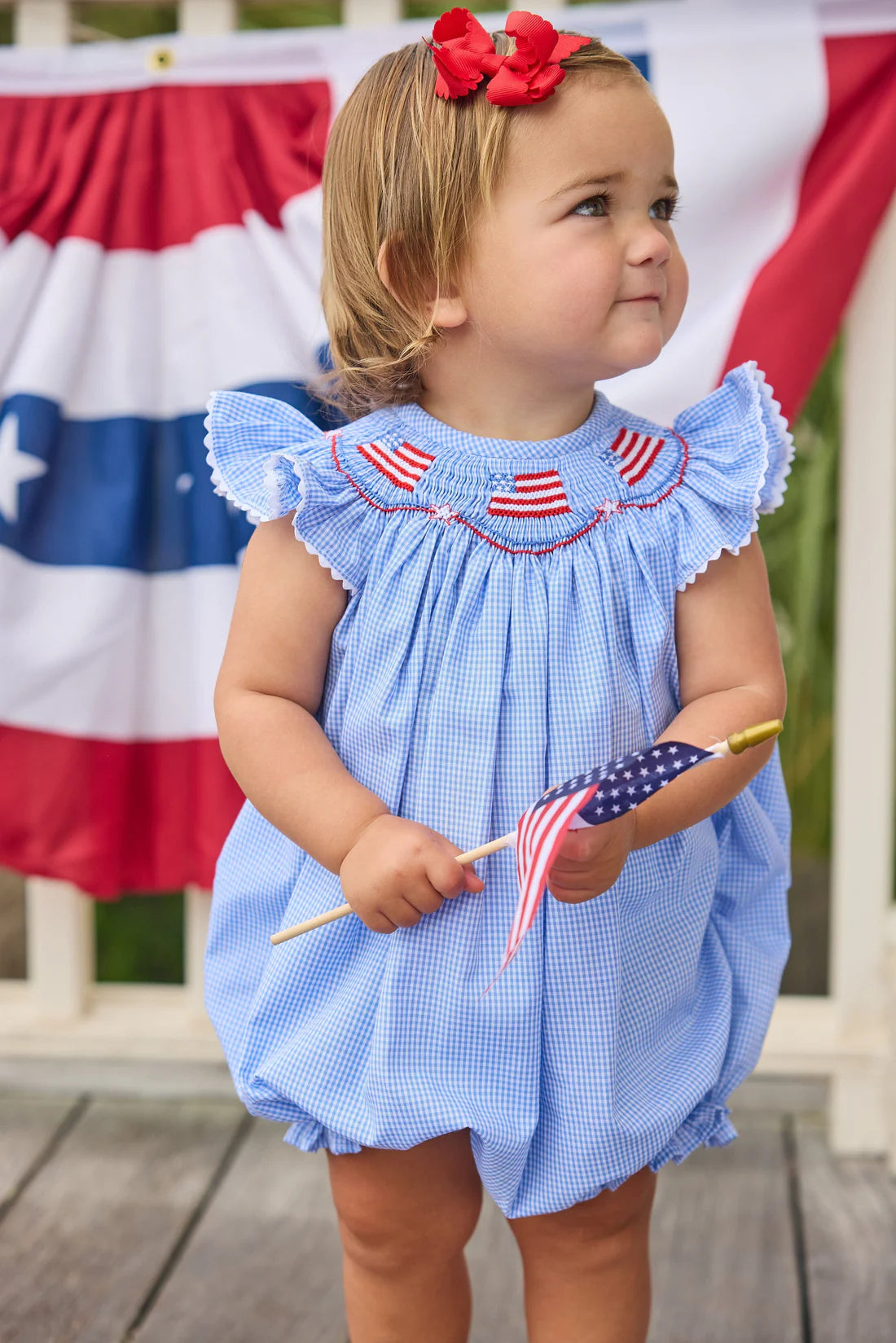 Smocked Bishop Bubble - Flags