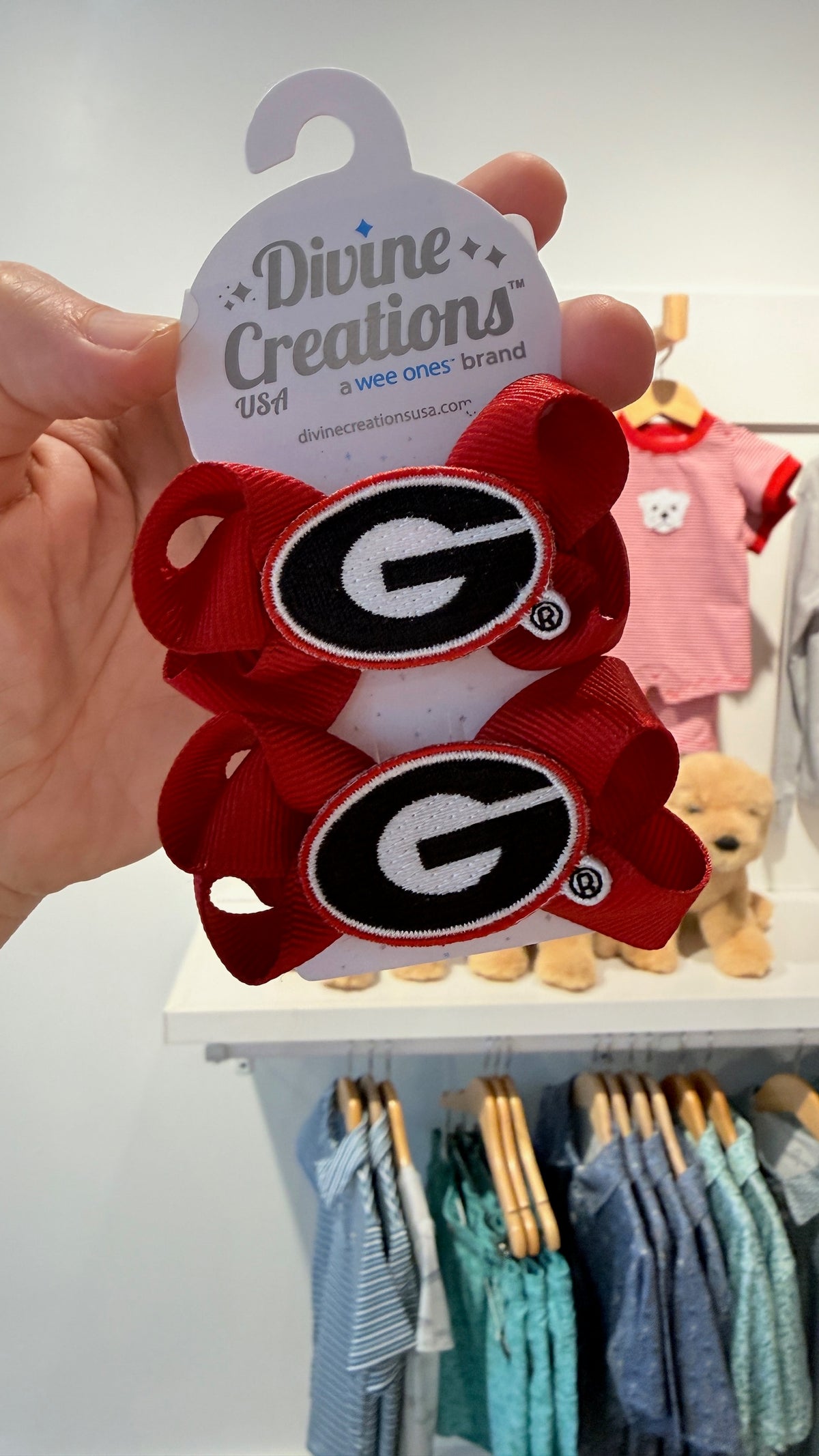UGA Mini Bow Pair w/Patch