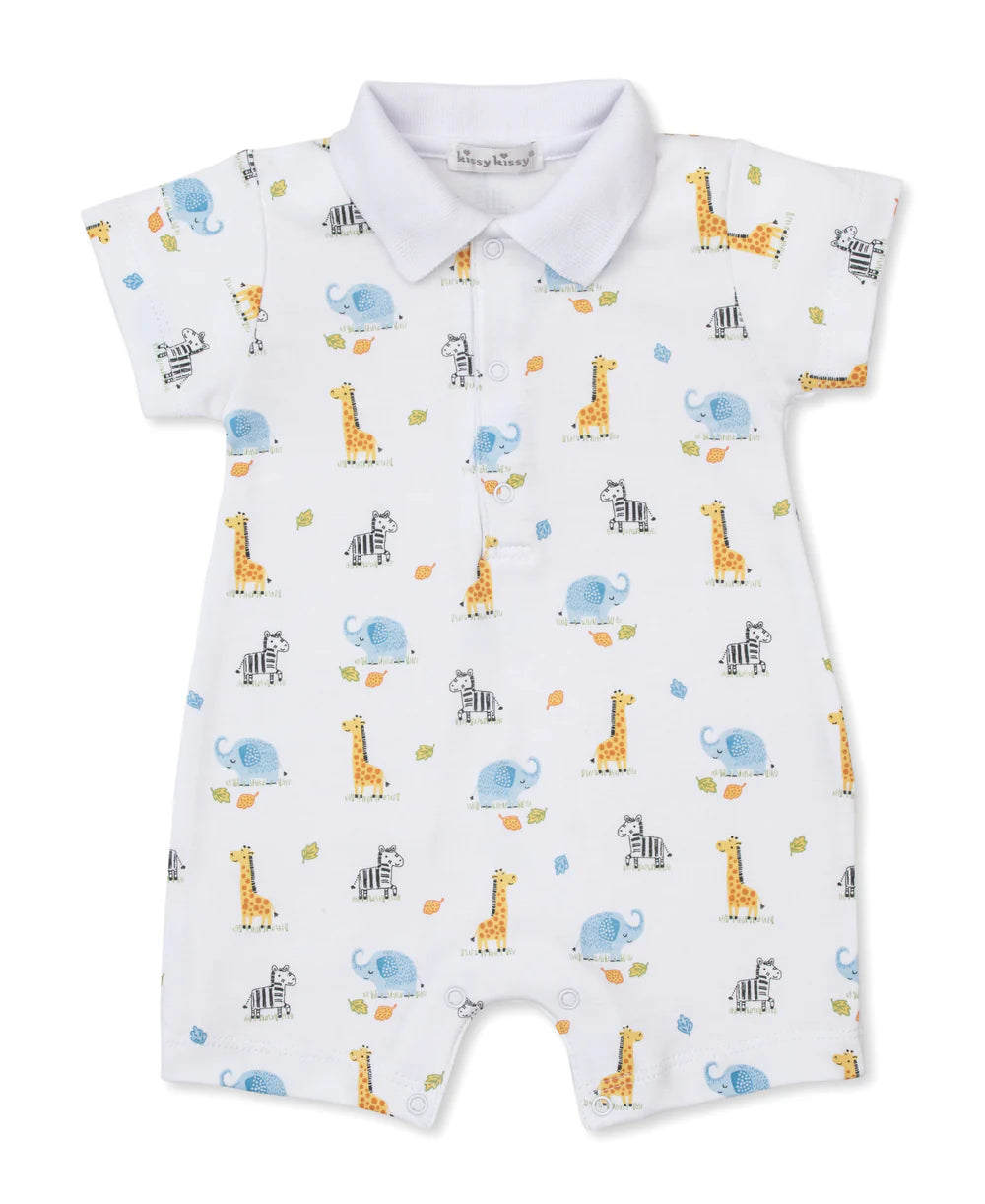 Safari Bunch Short Playsuit w/ Collar
