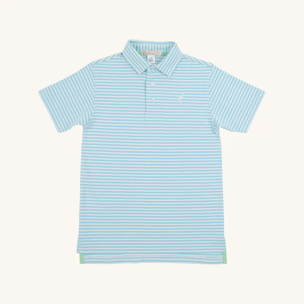 Prim and Proper Polo Brookline Blue Stripe