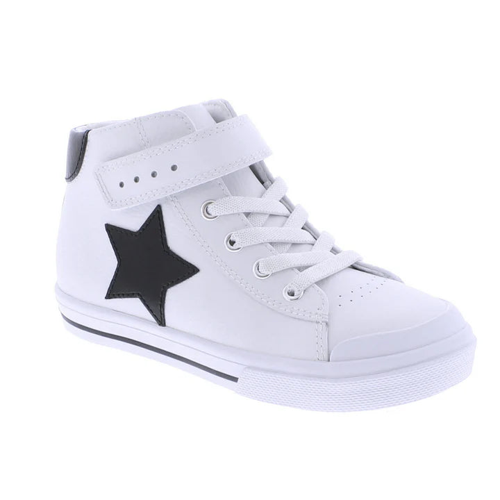 Riley White/Black Leather Shoes