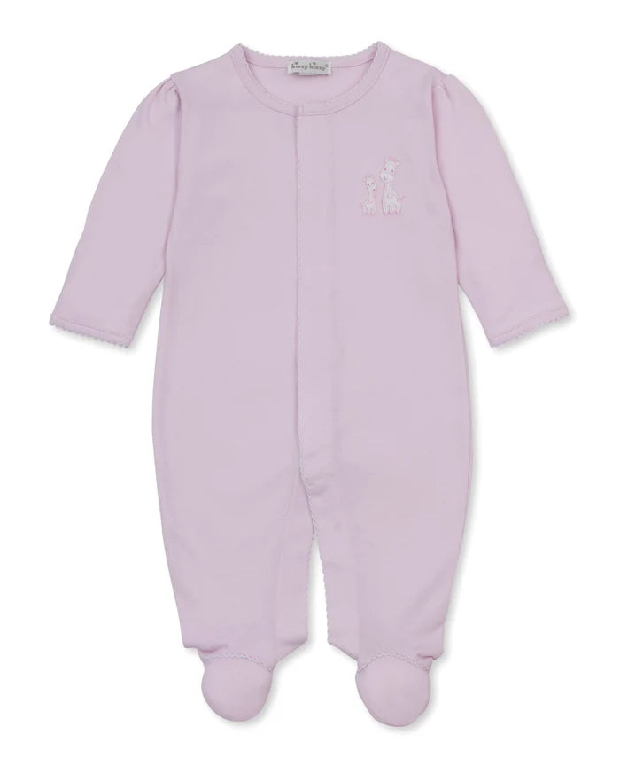 Giraffe Laughs Footie Pink