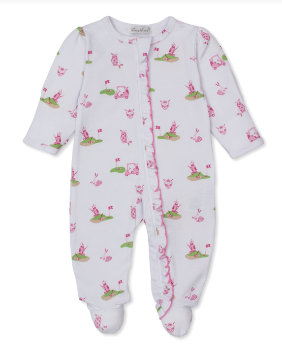 Golf Championship Pink Footie with Zipper