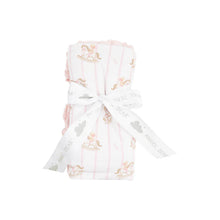 Load image into Gallery viewer, Vintage Rocking Hourse Ruffle Receiving Blanket