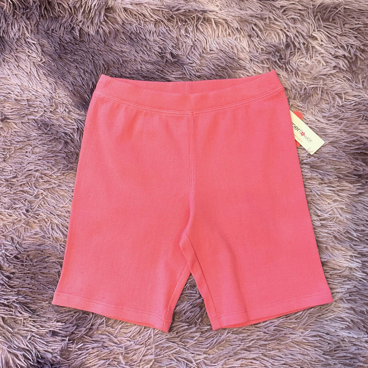 Rib bike short Pink