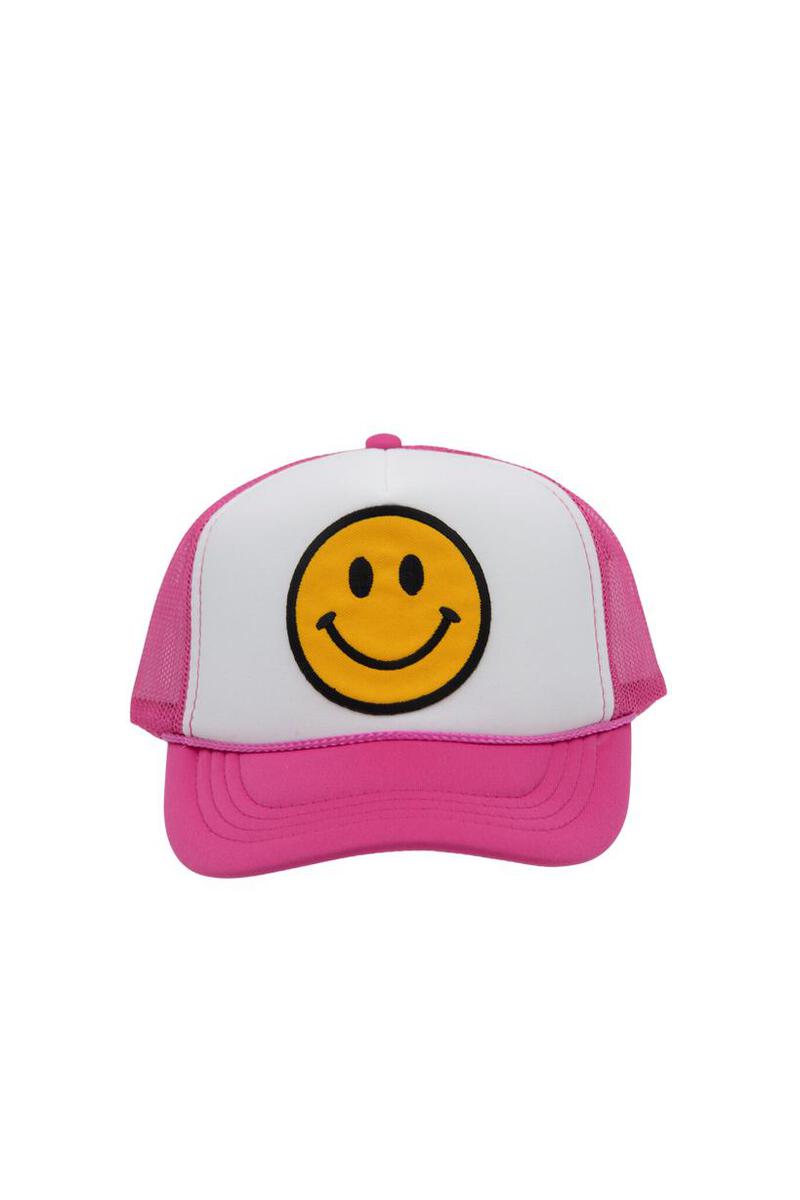 Hot Pink Smiley Trucker Hat