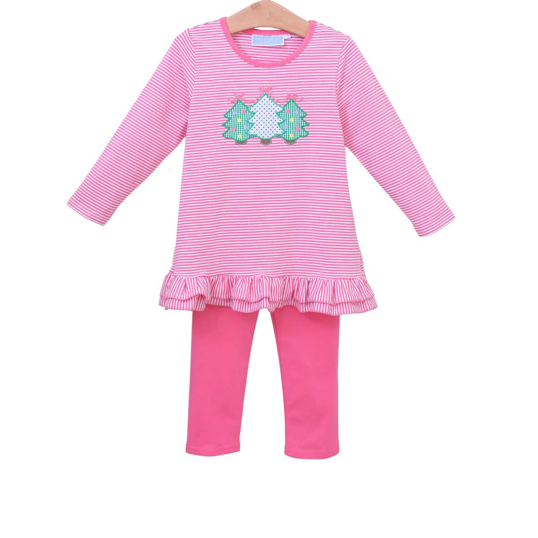 Christmas Tree Ruffle Pants Set