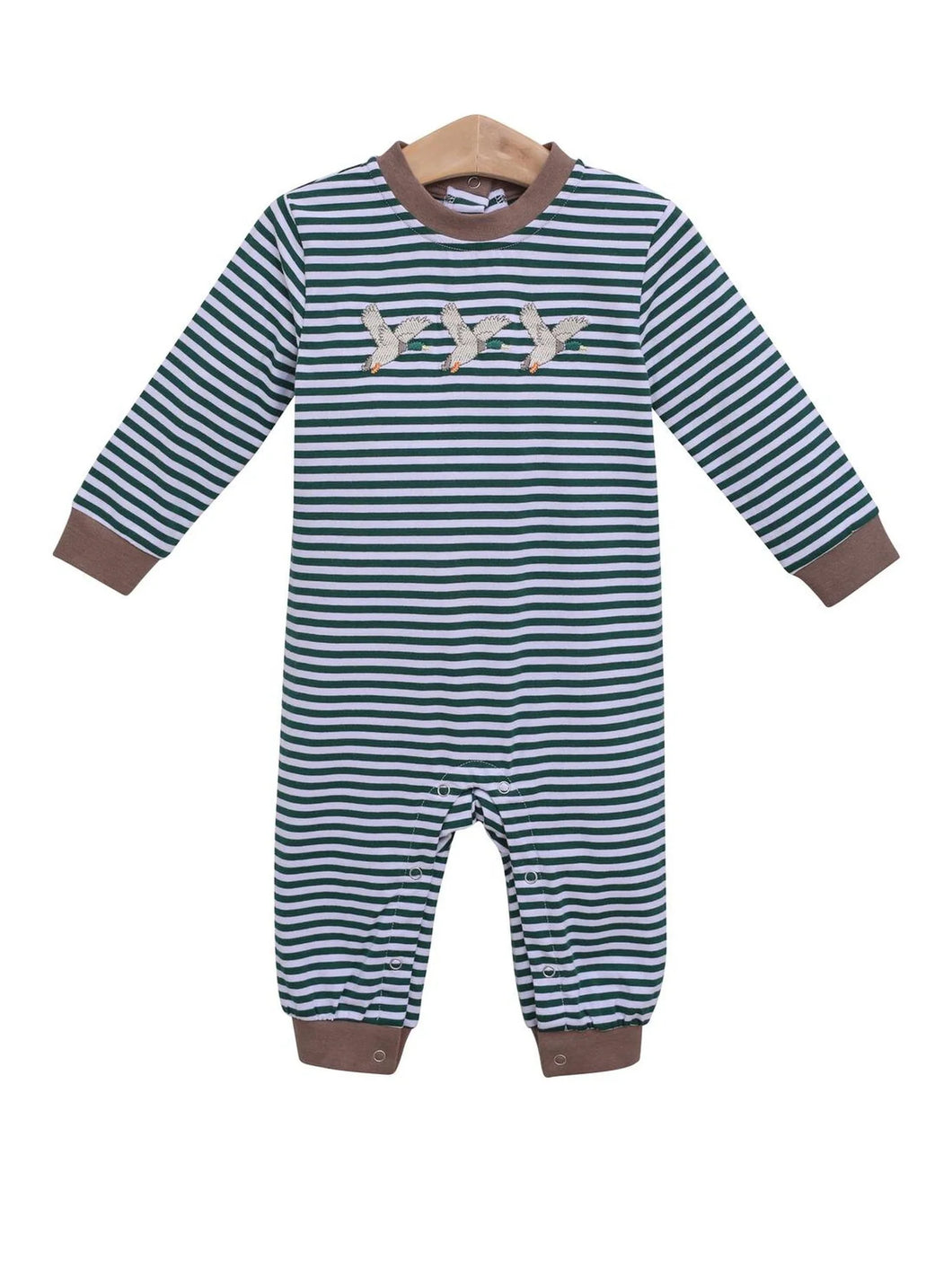 Mallard striped boy romper 