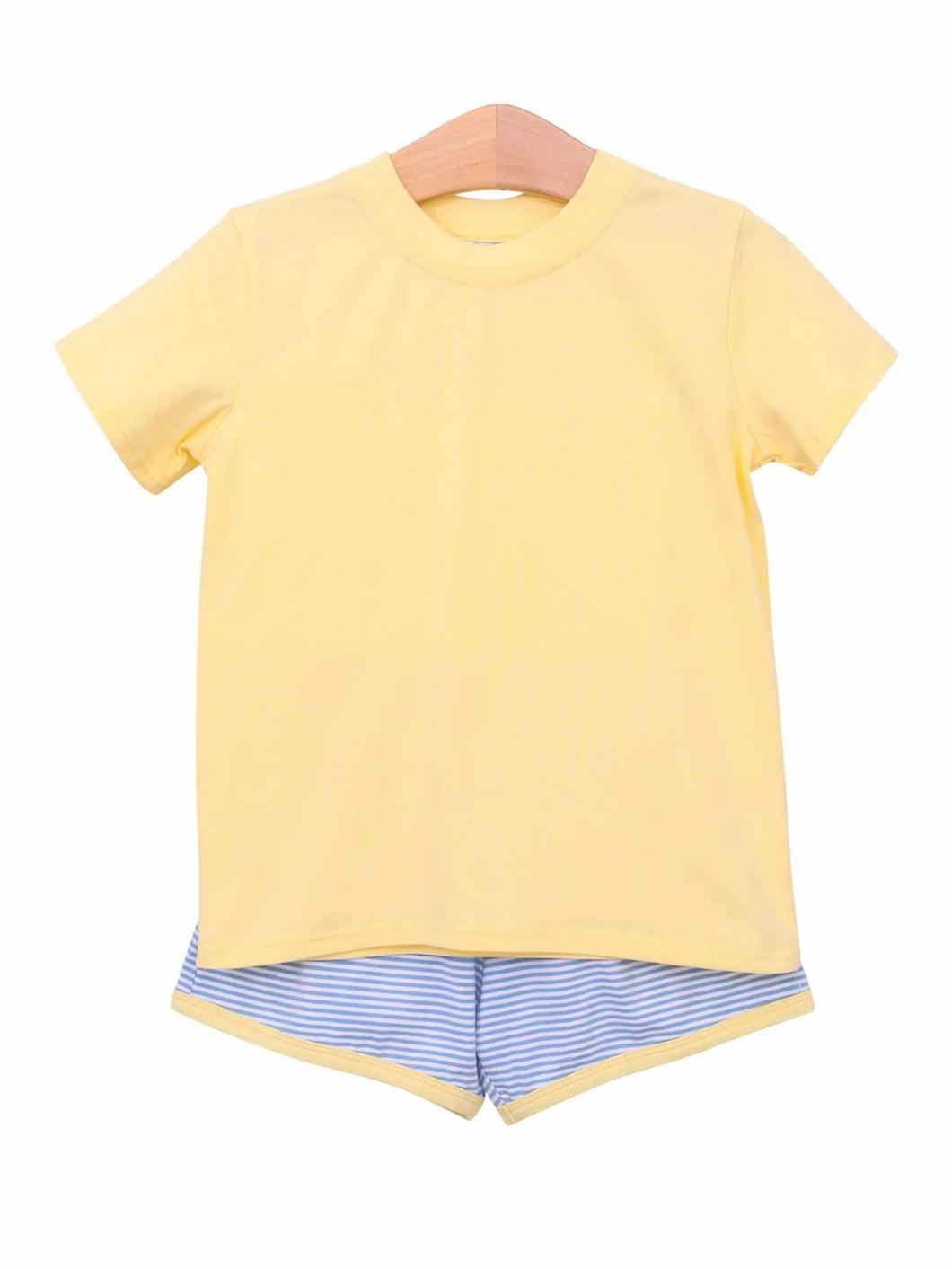 Thomas Short Set Cornflower Stripe with Yellow