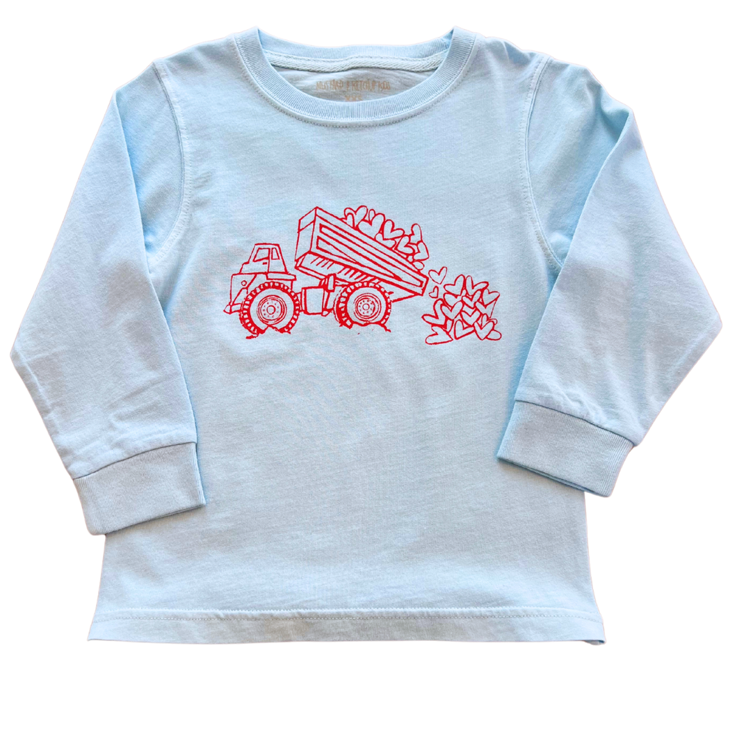 Long Sleeve Valentine's Dump Truck Shirt