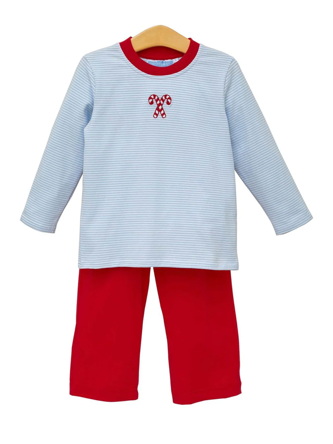 Candy Cane Embroidery Pants Set