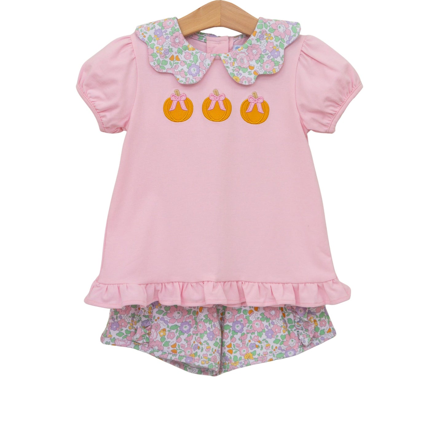 Pumpkin Floral Short Set