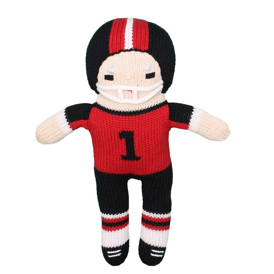 Football Player Knit Dolls: Red/Black / 12" Plush