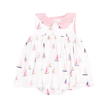 Load image into Gallery viewer, Sailboats Pink Sailor Bodysuit Dress

