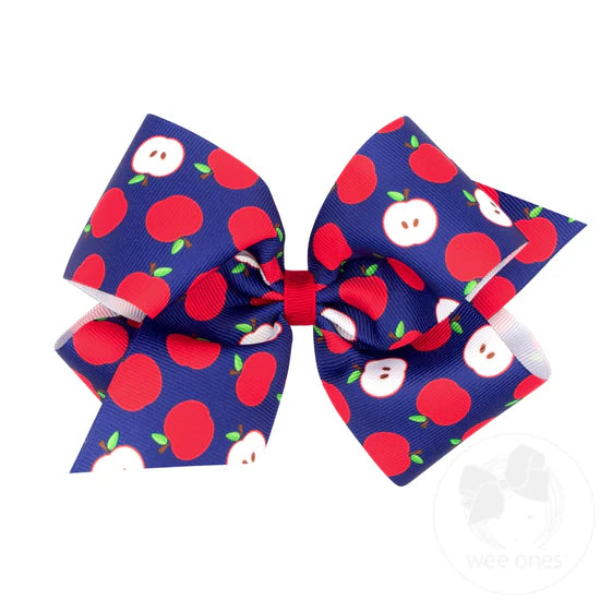 King Apple Print Bow