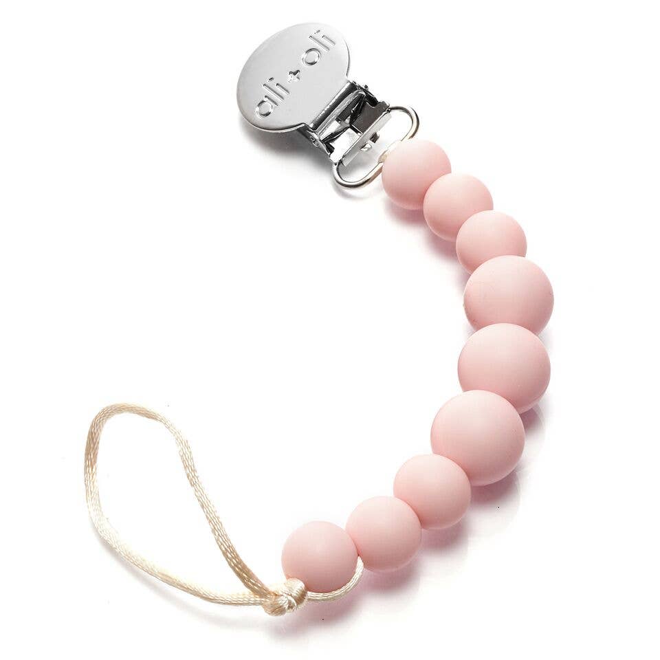 Ali+Oli Silicone Pacifier Clip (Pink)