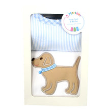 Load image into Gallery viewer, Lab Puppy Blue Burp Cloth Set
