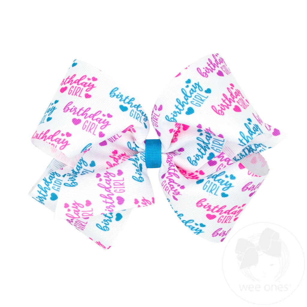 King Bday Neon Print Bow