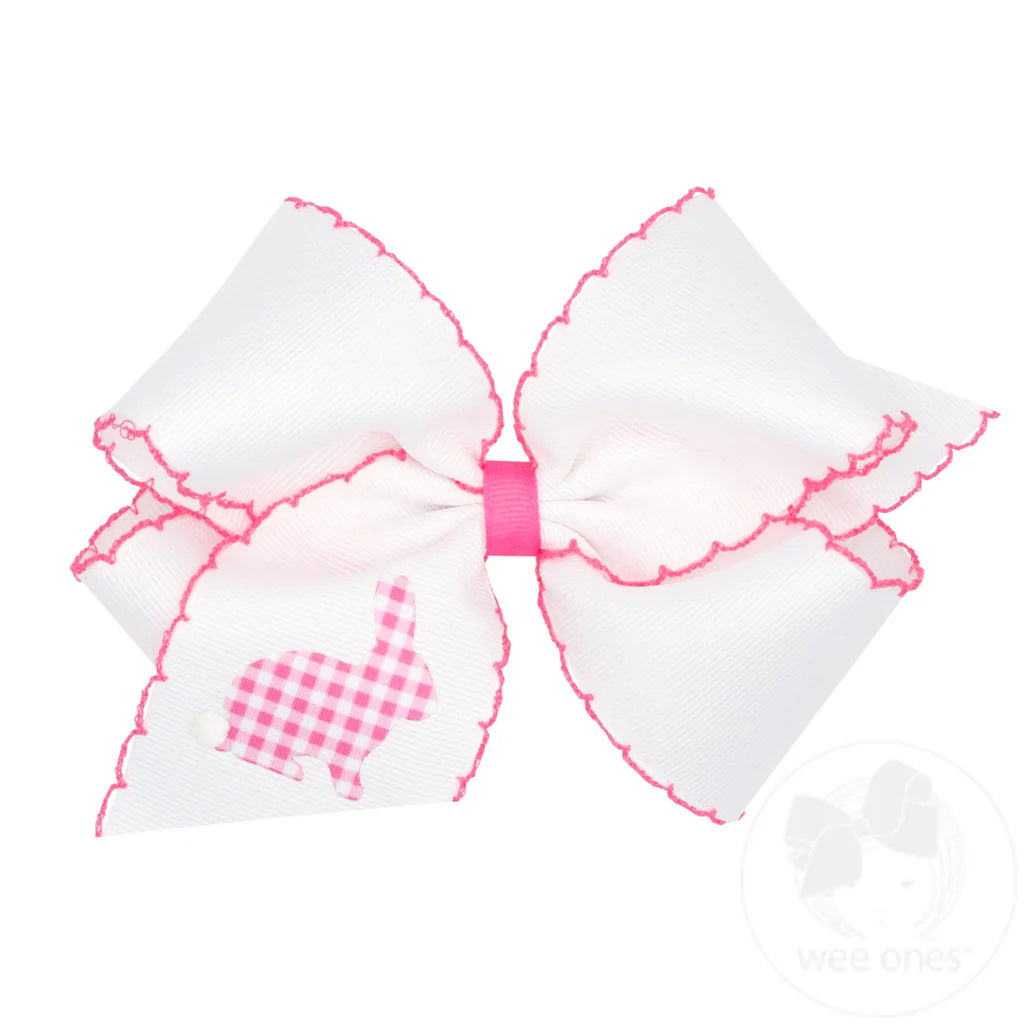 Pink King Gingham Bunny Bow Stitch