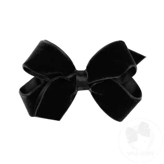 Wee Ones Velvet Bow-mini(black)