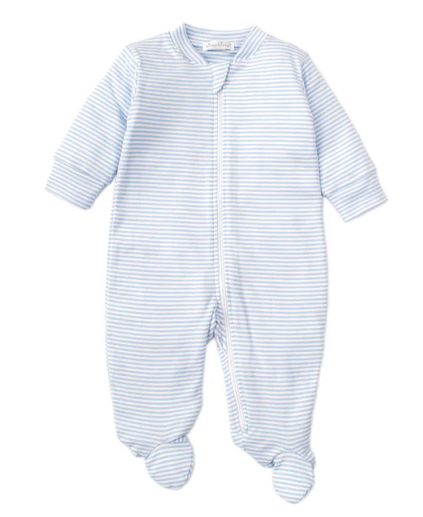 Kissy Light Blue Stripes Footie with Zipper