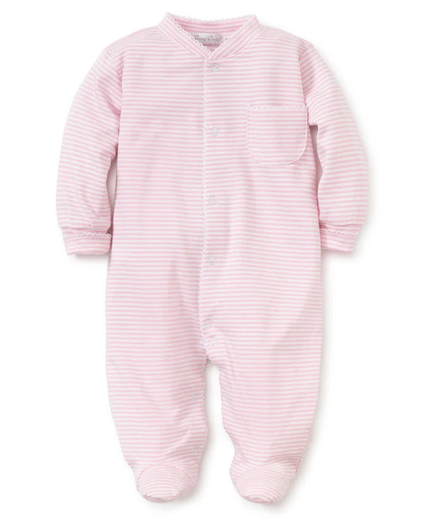 Kissy Light Pink Stripes Footie with Zipper