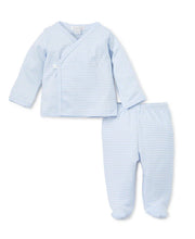 Load image into Gallery viewer, Stripes Footed Pant Set Light Blue
