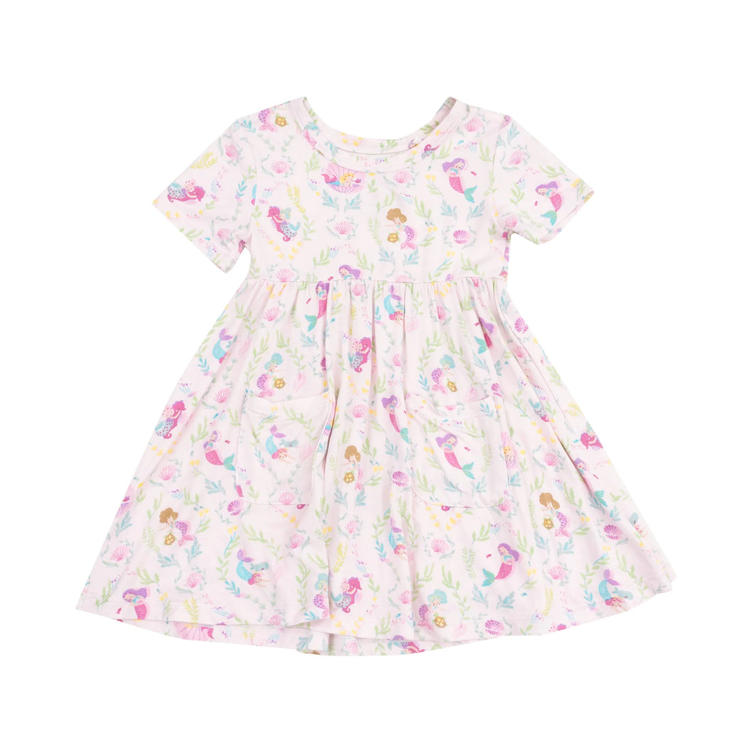 Mermaid Short Sleeve Twirly Dress