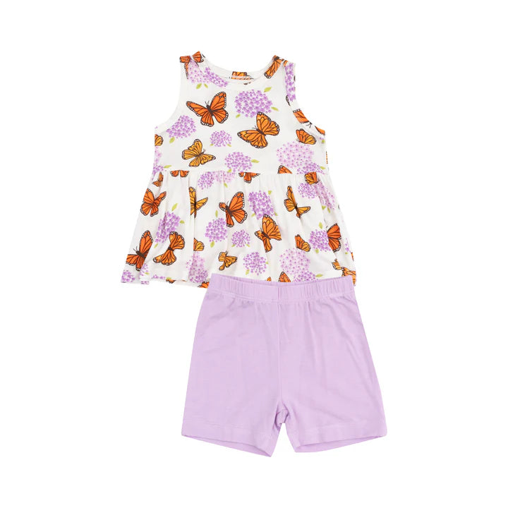 Monarch Butterflies Peplum Tank Top and Bike Short