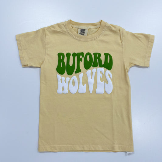 Buford Wolves Green/White Puff Tee