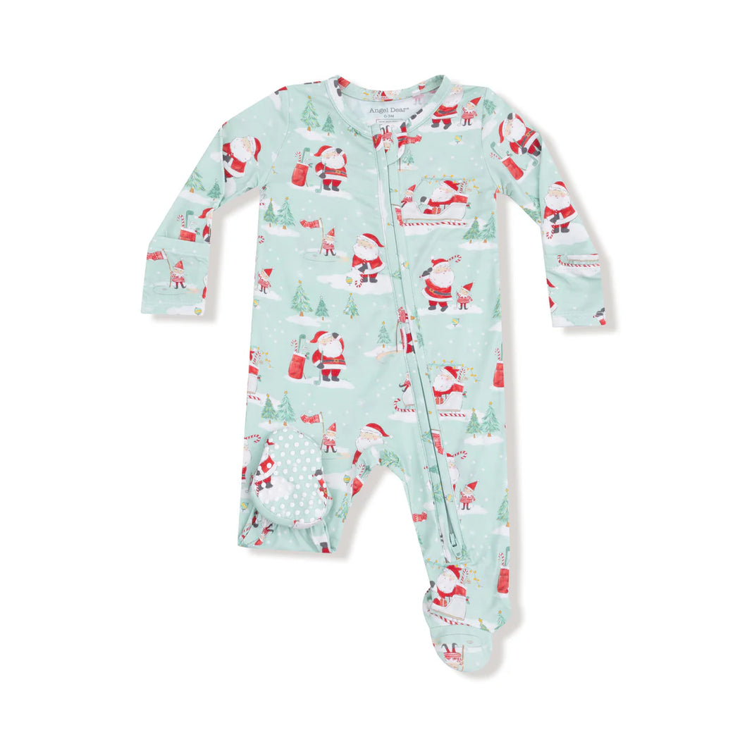 Golfing with Santa 2 way zipper footie