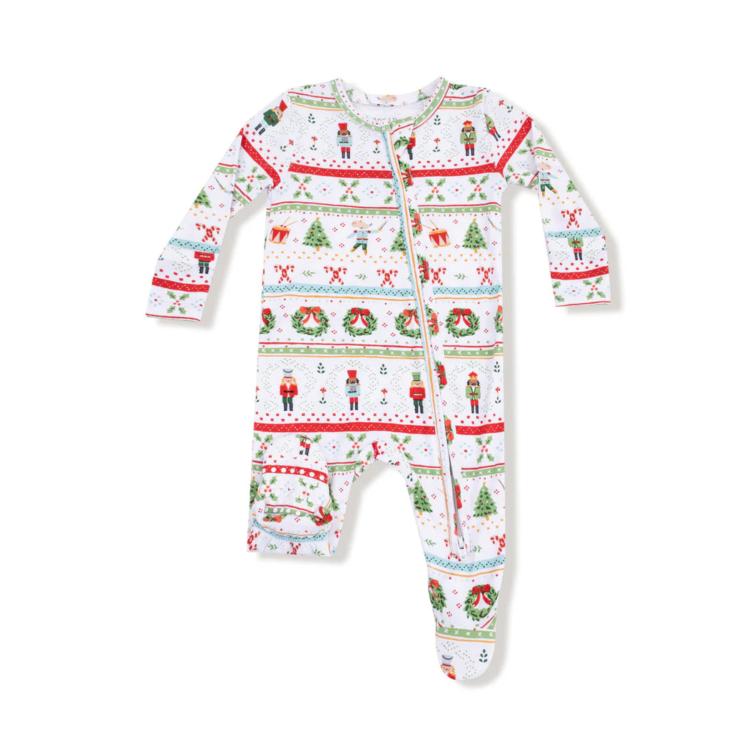 Nutcracker Fair Isle 2 way zipper footie
