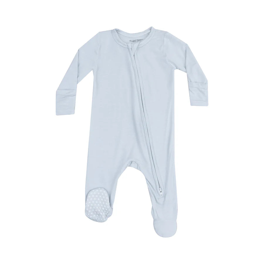 Solid Blue 2 Way Zipper Footie