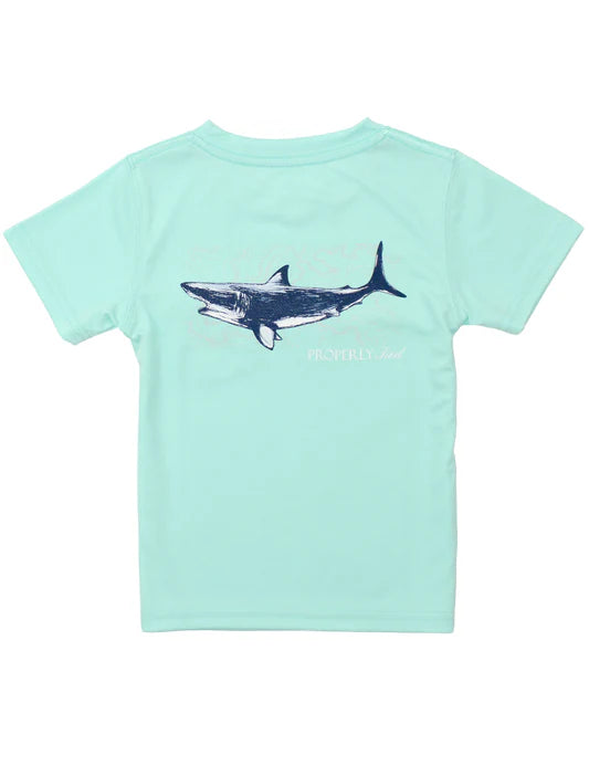 Boys Performance Tee Short Sleeve Topo Shark Seafoam