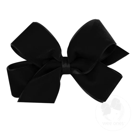 Wee Ones Velvet/Satin Bow-Medium(Black)