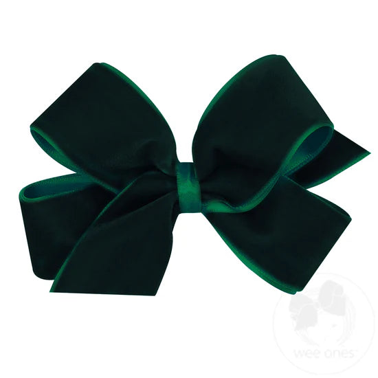 Wee Ones Velvet/Satin Bow-Medium(Green)