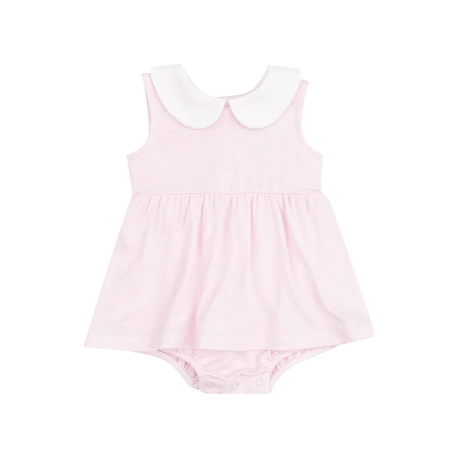 Stripe Classic Pink Peter Pan Collar Bubble