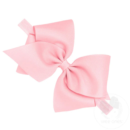 Wee Ones Mini King Bow on Band Light Pink