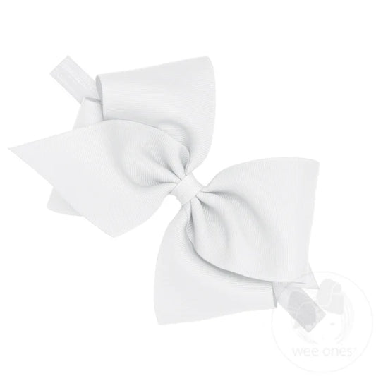 Wee Ones Mini King Bow on Band White
