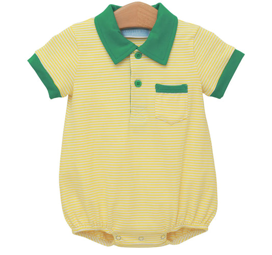 Archie Boy Bubble- Yellow Stripe/Green
