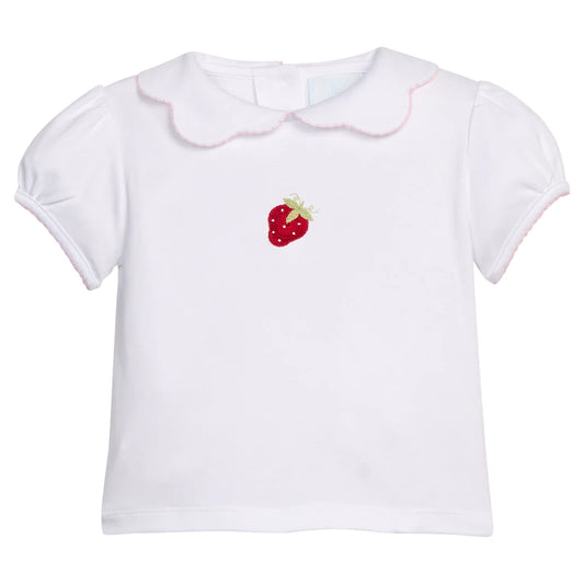 Crochet Peter Pan Blouse - Strawberry