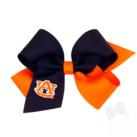 Medium Two-tone Auburn Embroidered Hair Bow