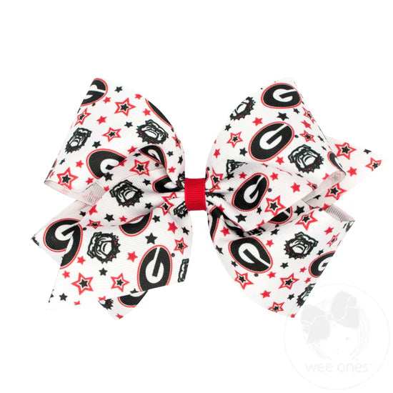 Georgia King Signature Collegiate Print Grosgrain Hair Bow