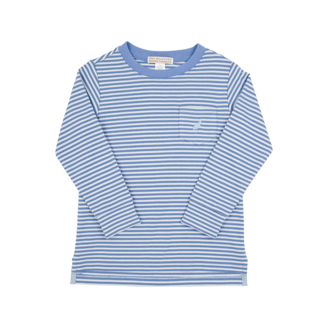 Long Sleeve Carter Crewneck Barbados Blue Stripe