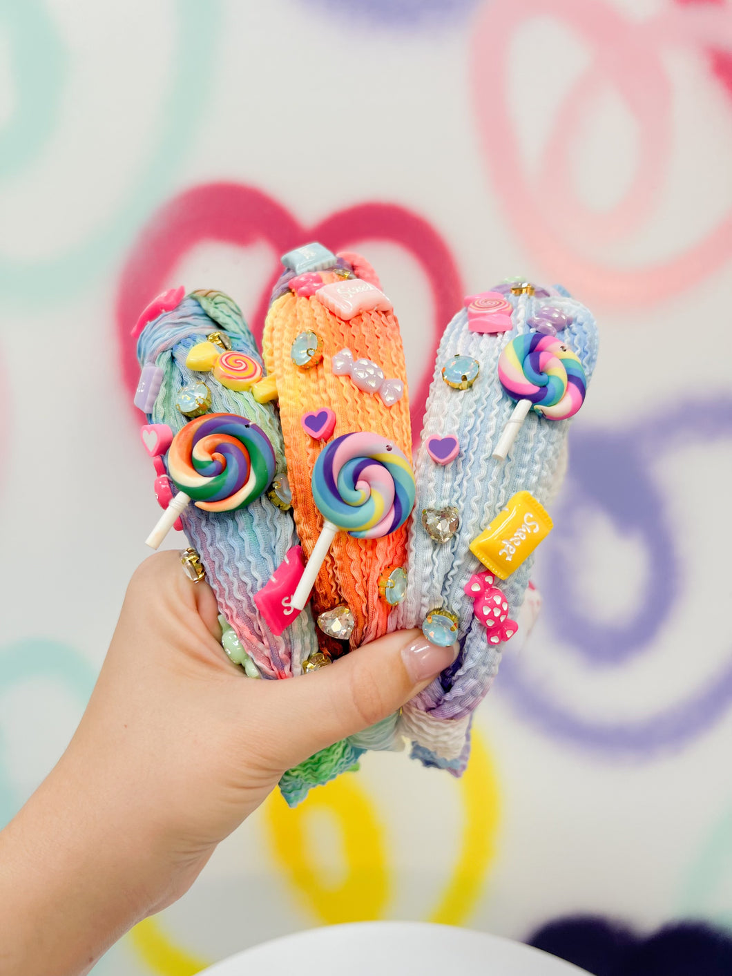 Crinkle Headband with Candy Jewels