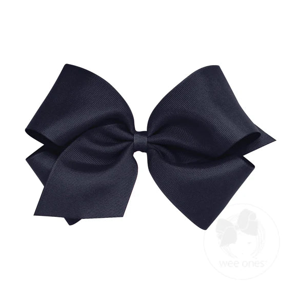 Wee Ones King Grosgrain Bow Navy